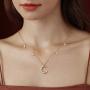 Agvana Gold Plated Sterling Silver Moon and Star Necklace for Women Cubic Zirconia CZ Dainty Necklace Fashion Jewelry Birthday Christmas Gifts for Her Teens Girls with Gift Box, 14.6+3 Inch Extender