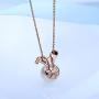 Freshwater Cultured Pearls Cute Animal Rabbit Pendant Delicate Jewelry S925 Sterling Silver Necklace Easter Valentines Day Christmas Anniversary Gift for Girls Women - Rose Gold