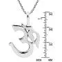 AeraVida Sacred Prayer Sign Mystic Om or Aum .925 Sterling Silver Pendant Necklace