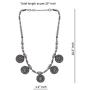 Efulgenz Boho Vintage Antque Ethnic Gypsy Tribal Indian Oxidized Silver Leaf Tassel Statement Choker Collar Necklace Jewelry