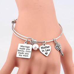 Daughter in Law Bracelet Marriage Made You Family Love Made You My Daughter Jewelry Bride to Be Gift