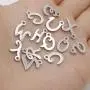 Frodete Luxury 26 Letters Stainless Steel Silver Color Necklace Dangle Earrings Women Alfabet Initial Bridal Wedding Jewelry Sets