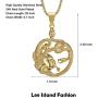 Lee Island Fashion 24K Gold Plated Medusa Gorgon Snake Head Pendant Medallion Stainless Steel Necklace for Women Girls, Greek Jewelry Gift with 20 Inch Chain