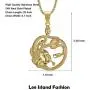Lee Island Fashion 24K Gold Plated Medusa Gorgon Snake Head Pendant Medallion Stainless Steel Necklace for Women Girls, Greek Jewelry Gift with 20 Inch Chain