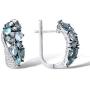 Santuzza Blue Spinel Earrings 925 Sterling Silver Shimmering Stone Cubic Zirconia Glamorous Fashion Jewelry