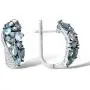 Santuzza Blue Spinel Earrings 925 Sterling Silver Shimmering Stone Cubic Zirconia Glamorous Fashion Jewelry