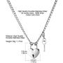 HZMAN Lover Heart Padlock Necklace Stainless Steel Padlock Collar Choker for Men Women with Lock and Key 24 Inch