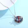 JUSTKIDSTOY Cardinal Necklace Jewelry 925 Sterling Silver Cute Red Bird Pendant Necklace with Crystal Memorial Gifts for Women Girls