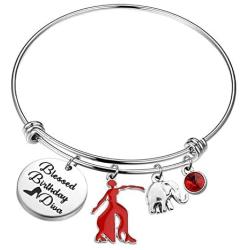 UJIMS Delta Sigma Theta Sorority Gifts DST Inspired Bracelet Blessed Birthday Diva Greek Greece Sorority Gift for Women Girl