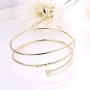 Finrezio 3Pcs Upper Arm Bracelet Open Cuff Armlets Simple Coil Swirl Armband Jewelry Set Dia.3” Adjustable