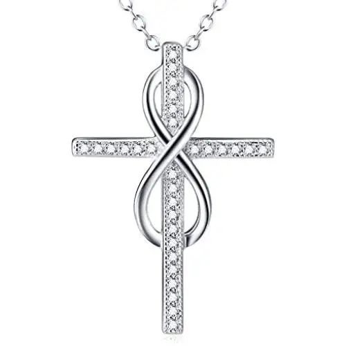 MONGAS Infinity Cross Necklace 925 Sterling Silver Cross Infinity Jewelry for Women MONGAS Infinity Cross Necklace 925 Sterling Silver Cross Infinity Jewelry for Women