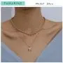 FAMARINE Gold Choker Layered Necklace for Women 4MM, Fashion Geometric Pandent 2 Layered Necklaces for Teen Girls Gift, 18K Gold Plated FAMARINE Gold Choker Layered Necklace for Women 4MM, Fashion Geometric Pandent 2 Layered Necklaces for Teen Girls Gift, 18K Gold Plated