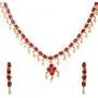 Efulgenz Bridal 14 K Gold Plated Crystal Cubic Zirconia Pearl Choker Necklace Earrings Jewelry Set for Women Girls Bride Bridesmaids (Color Options)