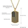 PROSTEEL American Flag Dog Tag Necklace, US National Flag Charm, Stainless Steel/Gold Plated Patriot Necklace for Men Women, Come Gift Box