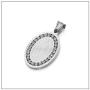 Heavstjer Fashion Stainless Steel Santa Maria Guadalupe Pendant Crystal Necklace,22inches Link Chain