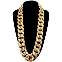 DaNaRaa Mens Chunky Necklace, Rapper Fake Gold Chain 90s Hip Hop Fake Gold Necklace Costume Accessory (27.5 Inches1.37inches)