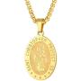 PROSTEEL Stainless Steel Saint Christopher Necklace for Men Women, 22''-24'' Adjustable, Black/18K Gold Plated, Patron Saint of Travellers, Come Gift Box
