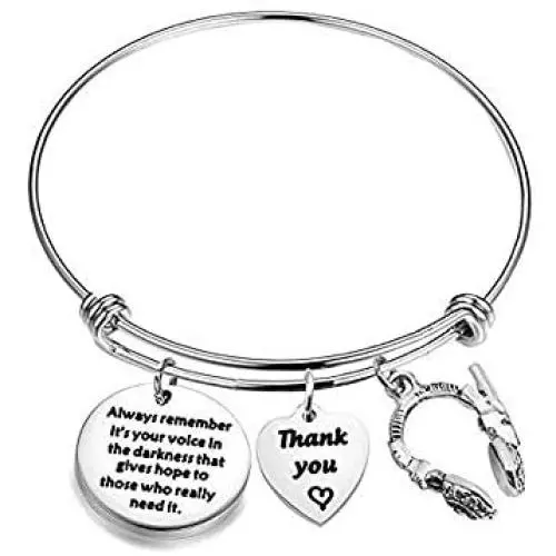 AKTAP Dispatcher Gift 911 EMT Dispatcher Charm Bracelet Thank You Gift Always Remember Its Your Voice in The Darkness That Gives Hope to Those Who Really Need It