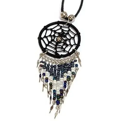 Mia Jewel Shop Round Dream Catcher Seed Bead Dangle Pendant Adjustable Necklace Mia Jewel Shop Round Dream Catcher Seed Bead Dangle Pendant Adjustable Necklace