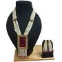 CROWN JEWEL Indian Bollywood Ethnic Gold Plated Pearl Kundan Fashion Jewelry Necklace Set for Women