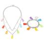 Gummy Bear Necklace Bracelet Set Colorful Transparent Resin Bear Cartoon Cute Candy Multicolor Necklace for Women Girls Lovely Jewelry