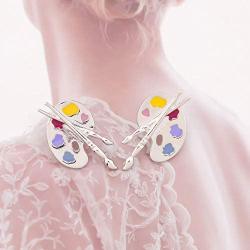 SEIRAA Artsy Paint Palette Earring for Art Teacher Painting Lovers Paint Brush Artist Jewelry