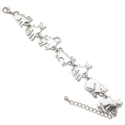 RechicGu Egyptian Bastet Cat Kitten Pet Animal Charms Chain Link Bracelet Bangle Gift