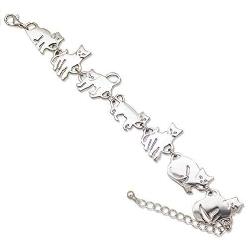 RechicGu Egyptian Bastet Cat Kitten Pet Animal Charms Chain Link Bracelet Bangle Gift