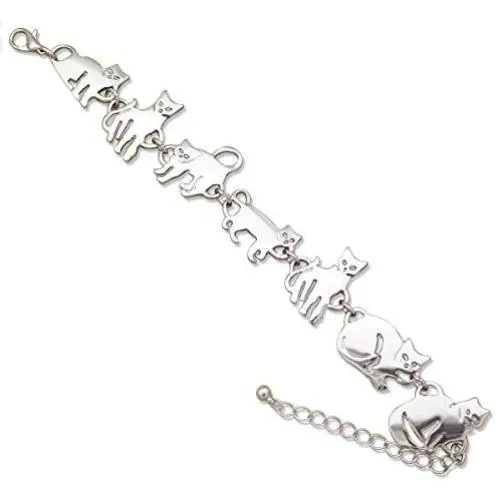 RechicGu Egyptian Bastet Cat Kitten Pet Animal Charms Chain Link Bracelet Bangle Gift RechicGu Egyptian Bastet Cat Kitten Pet Animal Charms Chain Link Bracelet Bangle Gift