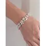 Mariell Genuine Freshwater Pearl and CZ Bridal Statement Bracelet - Silver Rhodium Plated Mariell Genuine Freshwater Pearl and CZ Bridal Statement Bracelet - Silver Rhodium Plated