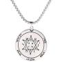 VASSAGO The Second Pentacle of Jupiter Key of Solomon Seal Pendant Necklace Stainless Steel Kabbalah Pagan Talisman Jewelry for Men and Women