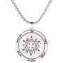 VASSAGO The Second Pentacle of Jupiter Key of Solomon Seal Pendant Necklace Stainless Steel Kabbalah Pagan Talisman Jewelry for Men and Women