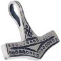 Tribal Celtic Norse Viking Jewelry THOR God of Thunder Odin Norwegian Mjolnir Thors Hammer Protection Amulet Wealth Luck Money Charm Victory Talisman Pewter Mens Pendant Necklace w Silver Ball Chain