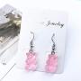 7 Pairs Gummy Bears Earring Set Cute Twinkling Bear Dangle Earring Colorful Resin Candy Cartoon Animal Drop Stud Earring for Women Girls Jewelry