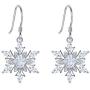 EVER FAITH Womens 925 Sterling Silver Zircon Ear Accessory Jewelry Winter Sparkle Snowflake Hook Earrings