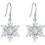 EVER FAITH Womens 925 Sterling Silver Zircon Ear Accessory Jewelry Winter Sparkle Snowflake Hook Earrings