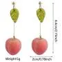 ZRosse 2 Pairs 3D Pink Peach Drop Earrings Cute Fruit Gold Dangle Earrings Charm Jewelry Gift Earrings for Women Girls ZRosse 2 Pairs 3D Pink Peach Drop Earrings Cute Fruit Gold Dangle Earrings Charm Jewelry Gift Earrings for Women Girls