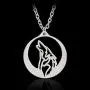 Round Howling Wolf Totem Necklace Pendant with Chain for Men and Women Animal Movie Jewelry Round Howling Wolf Totem Necklace Pendant with Chain for Men and Women Animal Movie Jewelry