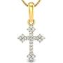 Moissanite Gold Necklace Pendant Cross Necklace for Women Simple Dainty Pendant Necklace Solid Gold 10k 14k 18k