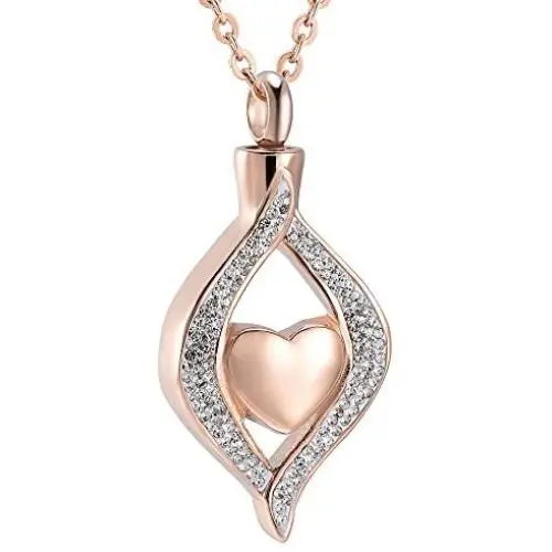 Crystal Teardrop Heart Cremation Urn Pendant Memorial Necklace for Women Stainless Steel Ashes Holder Keepsake Jewelry Crystal Teardrop Heart Cremation Urn Pendant Memorial Necklace for Women Stainless Steel Ashes Holder Keepsake Jewelry