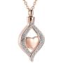 Crystal Teardrop Heart Cremation Urn Pendant Memorial Necklace for Women Stainless Steel Ashes Holder Keepsake Jewelry