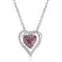 Multi-Gemstone Layered Double Heart Pendant and Natural Diamond Accent Women Jewelry Anniversary Birthday Valentines