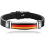 TAGOMEI National Flag Silicone Bracelet Wristband Stainless Steel Adjustable Size Wristband Bracelet for Soccer Fans