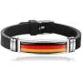 TAGOMEI National Flag Silicone Bracelet Wristband Stainless Steel Adjustable Size Wristband Bracelet for Soccer Fans TAGOMEI National Flag Silicone Bracelet Wristband Stainless Steel Adjustable Size Wristband Bracelet for Soccer Fans