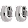 Highstreet Sterling Silver plated polished Huggie earrings for women | Light and easy to wear| Hypoallergenic | hinge hoop