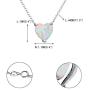 EVER FAITH Hypoallergenic 925 Sterling Silver Dainty 11mm White Opal Love Heart Choker Necklace for Women