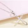 FANCIME 14K Gold Plated Sterling Silver Celtic Knot Cross Crucifix Infinity Pendant Necklace for Women Girls,16+2''