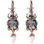 NorthStar Pearls and Jewelry Earrings Scarab Bug Beetle Dangle Drop Earrings Vintage Gold-tone for Adults. Skull Star Fashion Statement Victorian.