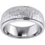 Heavy Solid Sterling Silver 6mm and 8mm Hammered Unisex Wedding Band Comfort Fit Ring Raised Center Polished Sides