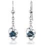 London Blue Topaz Pendant Earrings Necklace Set Sterling Silver 2.75 Carats
